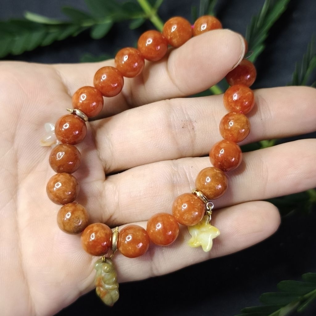 Chuỗi tay Hồng Phỉ Ngọc Phỉ Thúy Myanmar Loại A