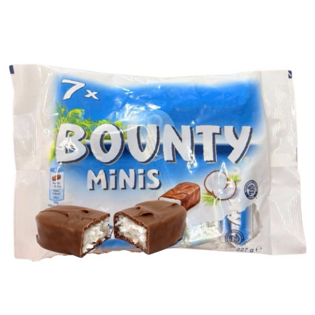 Socola Dừa Bounty Minis gói 227gr gồm 7 thanh của Đức