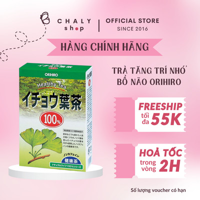 Trà lá bạch quả Ginkgo Biloba bổ não hỗ trợ trí nhớ Orihiro 26 gói Nhật Bản