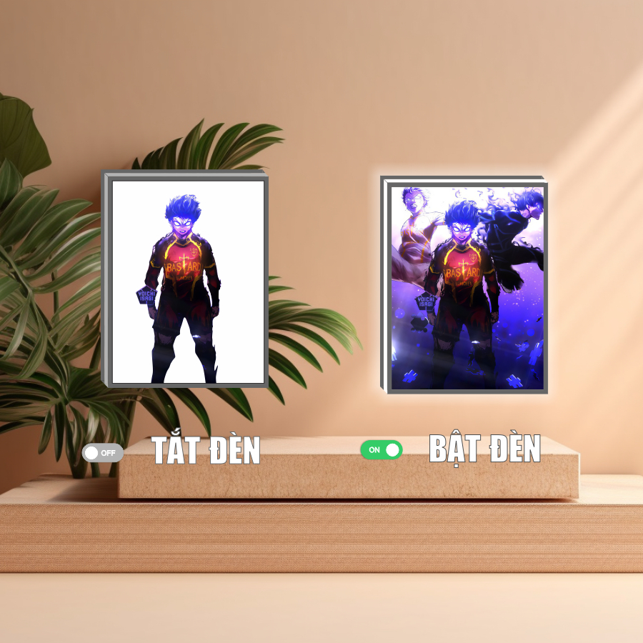 Tranh đèn led 3D đổi màu Blue Lock - Tranh đèn led 3D ANIME trang trí bàn làm việc, đèn ngủ