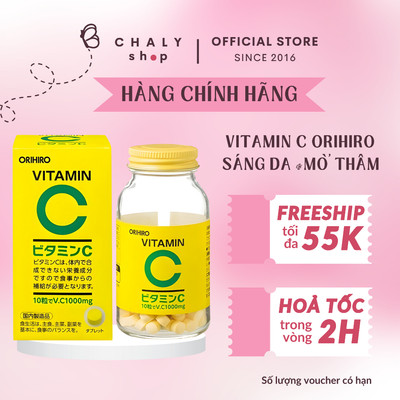 Viên uống bổ sung vitamin C Orihiro giảm nám sáng da tăng đề kháng 300 viên Nhật Bản