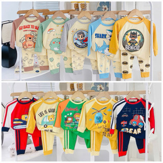 Bộ thun lạnh dài tay Minkey baby cho bé trai mặc ngủ size 9-25kg chiều cao tới 1m1