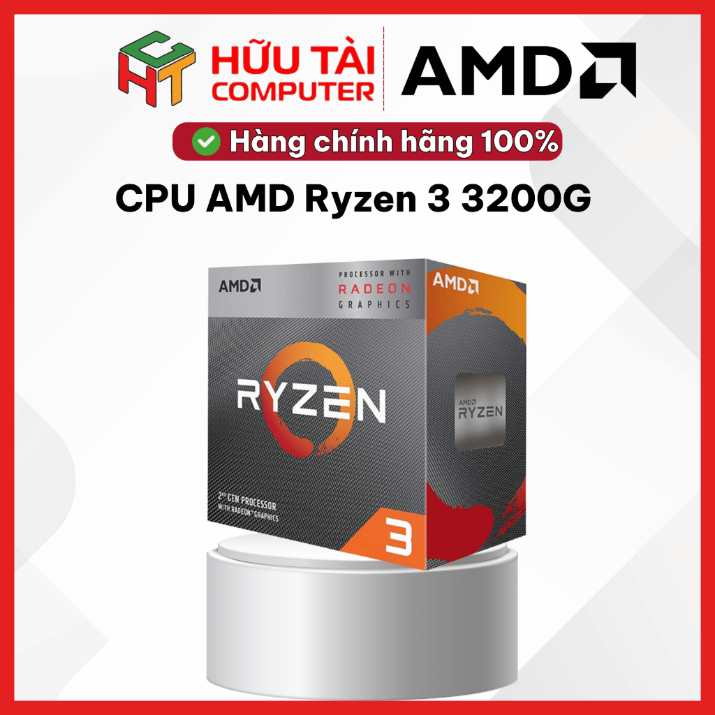 CPU AMD Ryzen 3 3200G (3.6GHz turbo up to 4.0GHz, 4 nhân 4 luồng, 4MB Cache, Radeon Vega 8, 65W) - S