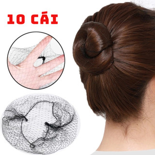 Gói 10 cái Lưới búi tóc công sở tiếp viên hàng không Giữ Tóc Gọn, Tạo Kiểu Đơn Giản WANHY