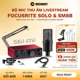  Bộ Combo Mic Thu Âm Hát Livestream Sound Card Focusrite Solo Gen 4 & Mic TAKSTAR SM8B Dành Cho ĐT 