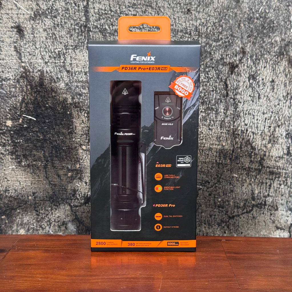 Đèn pin Fenix PD36R Pro - tặng 1 đèn Fenix E03R V2.0 - công suất 2800 lumens, chiếu xa 380 mét, sạc 