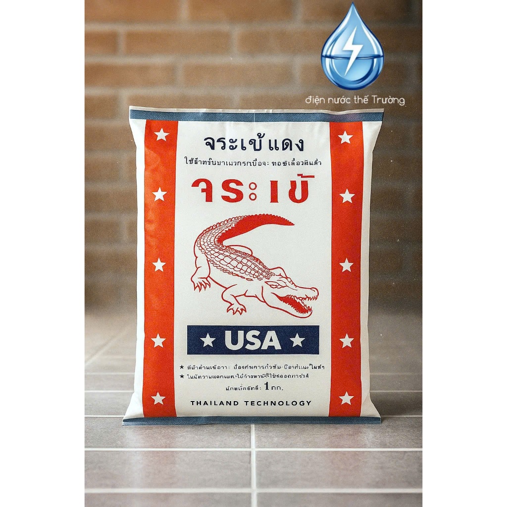 1kg Keo chà ron bột chà ron Cá Sấu Thái - keo chà ron gạch, chỉ gạch (màu trắng)