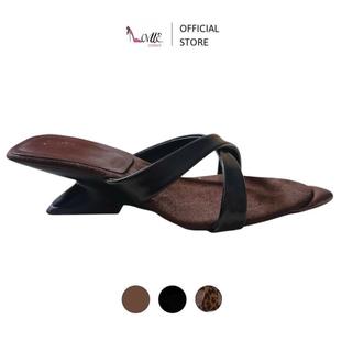  LOVIIECORNER - DÉP CAO GÓT QUAI CHÉO MŨI NHỌN ĐỆM TRẦN BÔNG 2 LỚP  - GUỐC NỮ THỜI TRANG GÓT KHOÉT CAO 5 PHÂN - DD250812 
