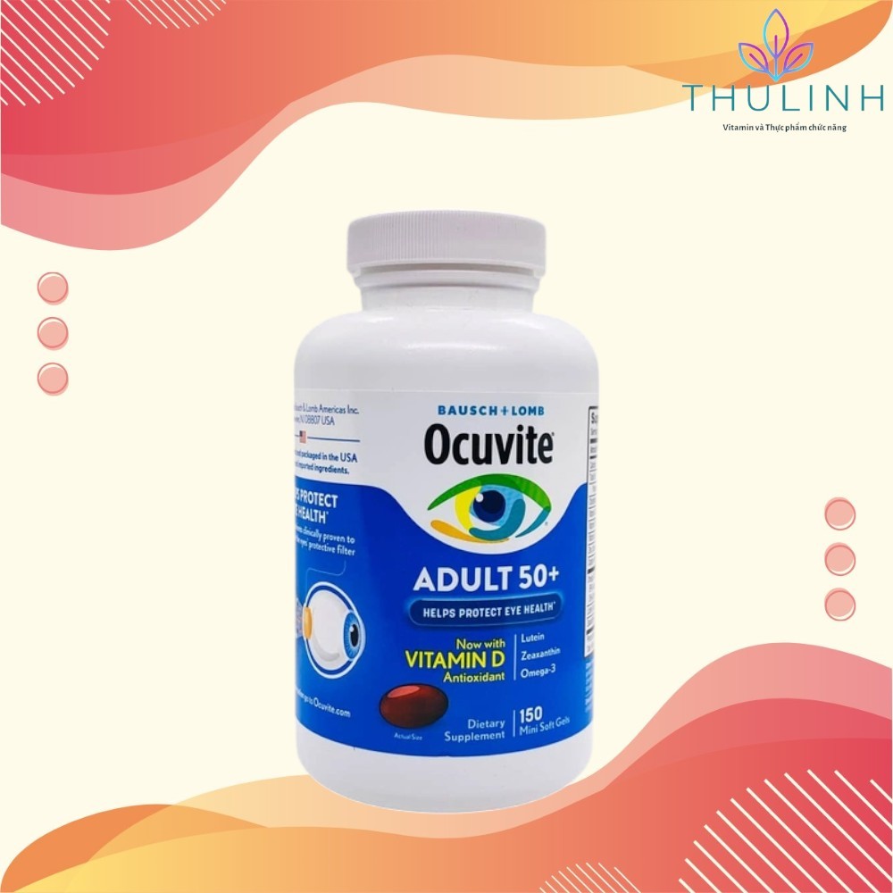 Viên uống bổ mắt Ocuvite Lutein Adult 50+ cho người lớn trên 50 tuổi - Mỹ