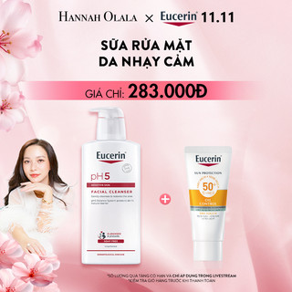   KOL x Eucerin  Sữa rửa mặt không gây kích ứng cho da nhạy cảm Eucerin pH5 Facial Cleanser 400ml 