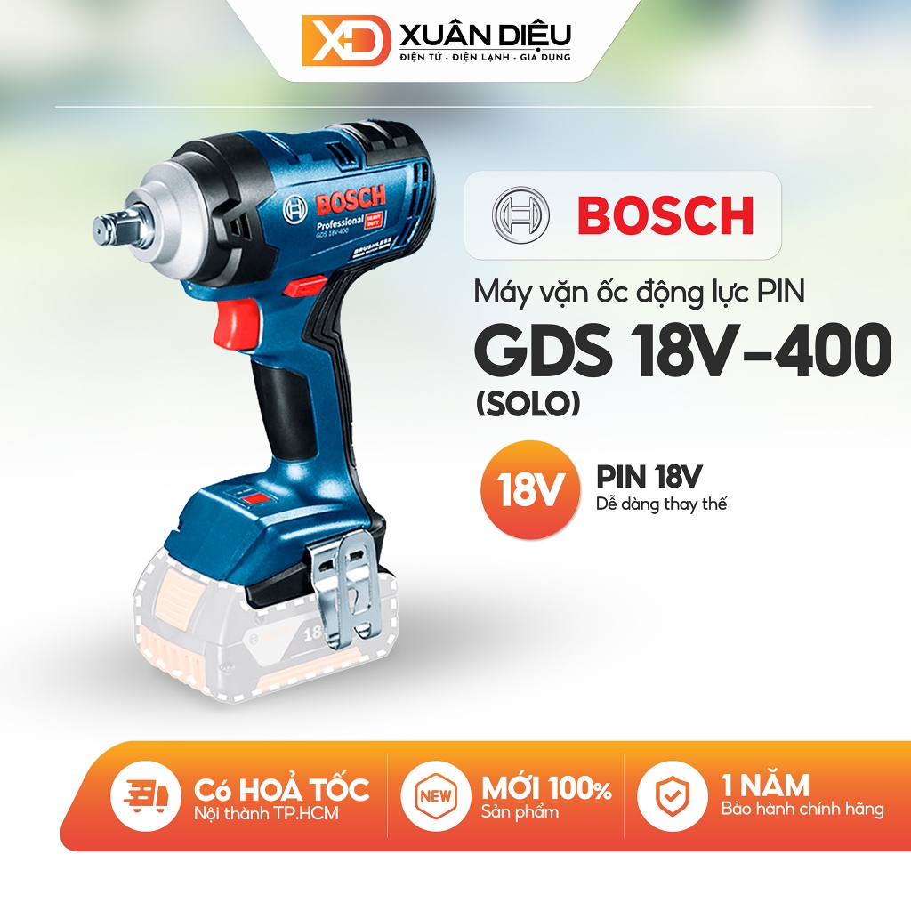 GDS 18V-400 (SOLO) - Máy Bắt Ốc Động Lực Pin Bosch GDS 18V-400 (SOLO) (06019K00K1)