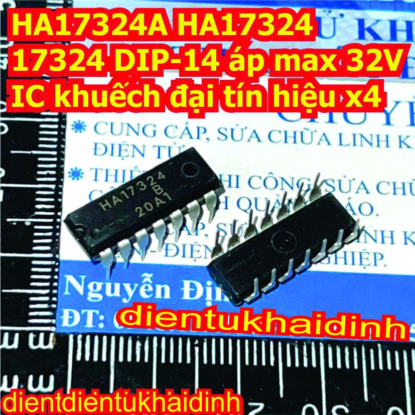 2 con HA17324A HA17324 17324 DIP-14 áp max 32V IC khuếch đại tín hiệu x4 kde6559