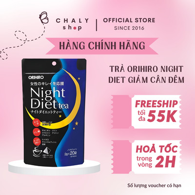 Trà giảm cân Orihiro Night Diet Tea 20 gói x 2g Nhật Bản 