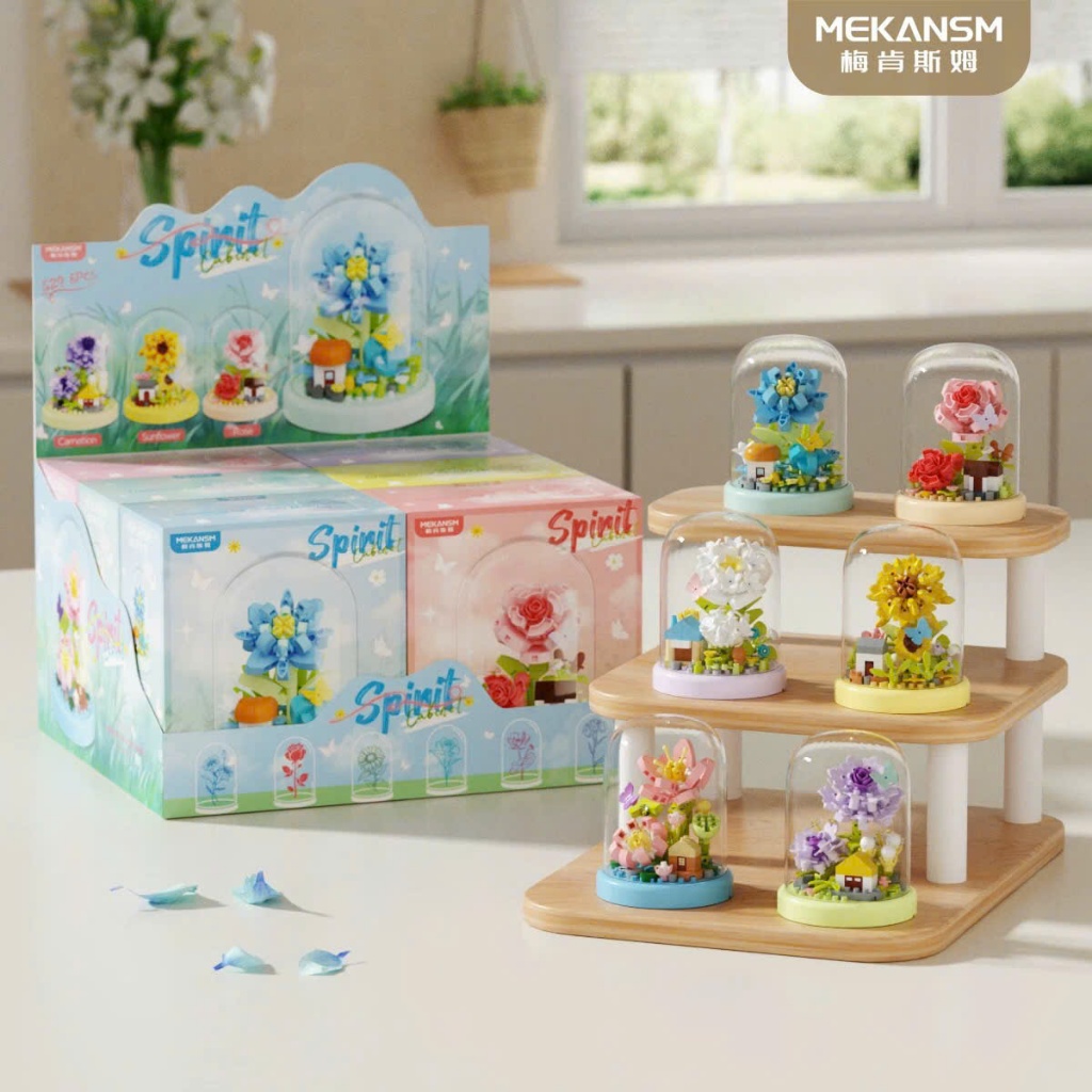 Mô hình lắp ghép hoa trong kính S29