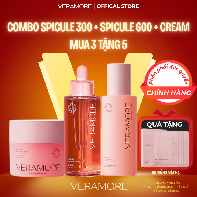 COMBO 01 PORE TIGHTENING SPICULE 300 AMPOULE + 01 PORE TIGHTENING SPICULE 600 SERUM + 01 ZERO PORE P