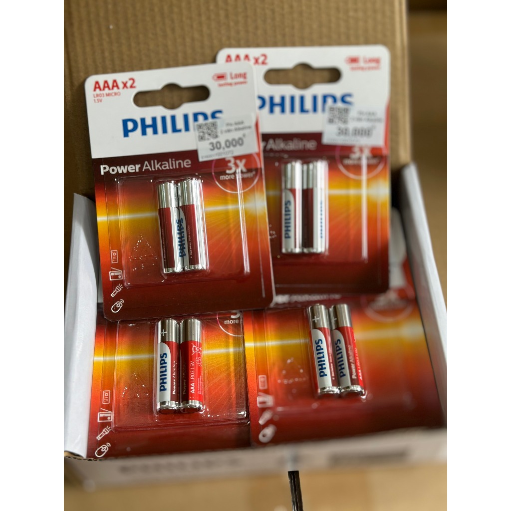 (Chính hãng) Combo 5 vỉ 2 viên pin AAA  Alkaline Philips LR03P2B