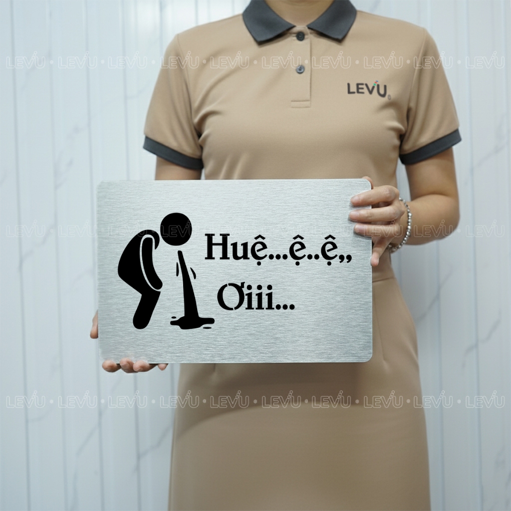 Bảng chỉ dẫn bồn ói vui nhộn ALB89 trang trí nhà hàng quán ăn thiết kế thú vị