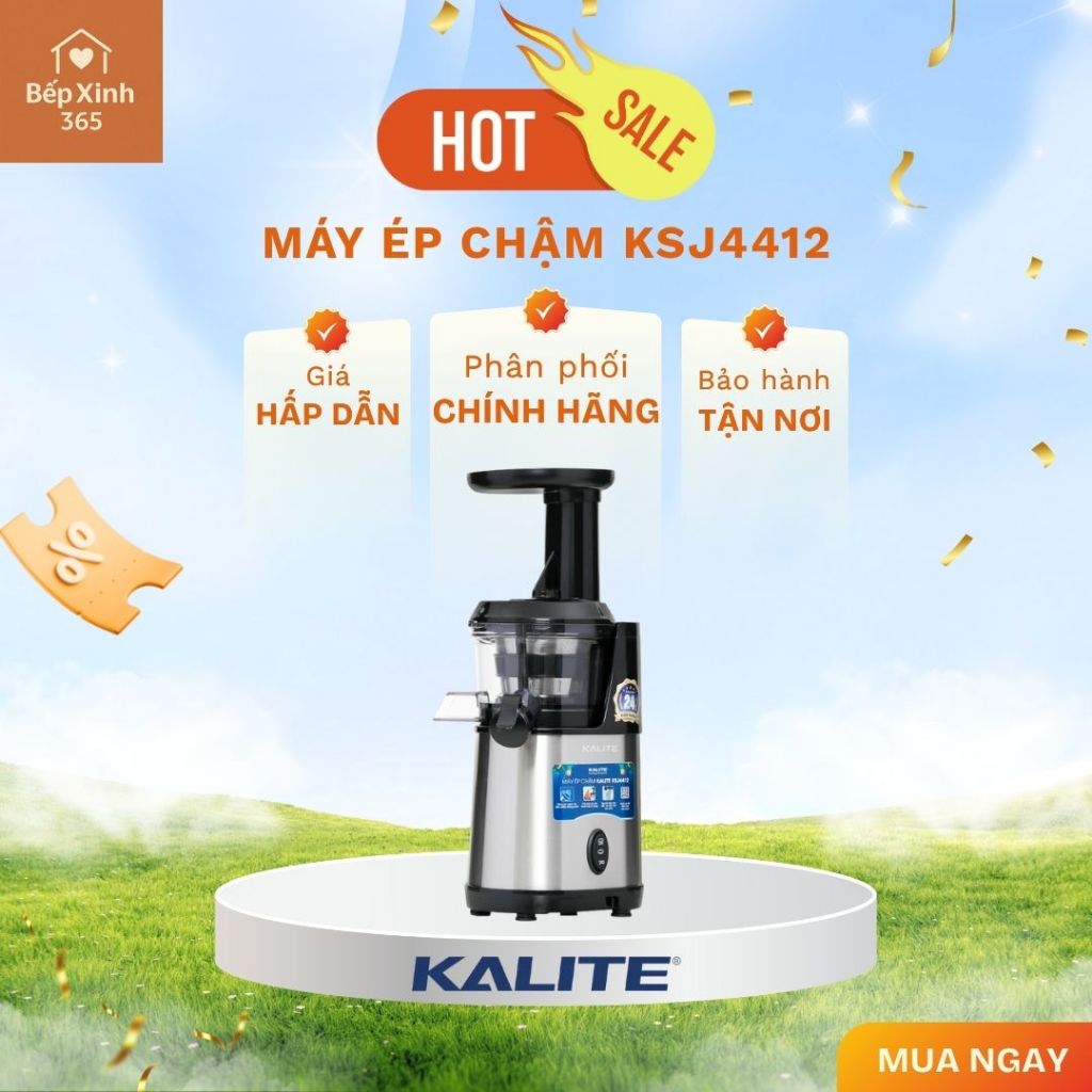 Máy Ép Chậm KALITE KSJ4412 – Thiết Kế Sang Trọng, Ép Nước Trái Cây & Rau Củ Cho Gia Đình