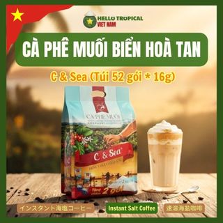   15.01  Cà Phê Muối Biển Hòa Tan C&SEA | Vị Đậm Đà Hương Ngậy Milk Foam | Uống Liền Tiện Lợi  Túi 50 Gói  