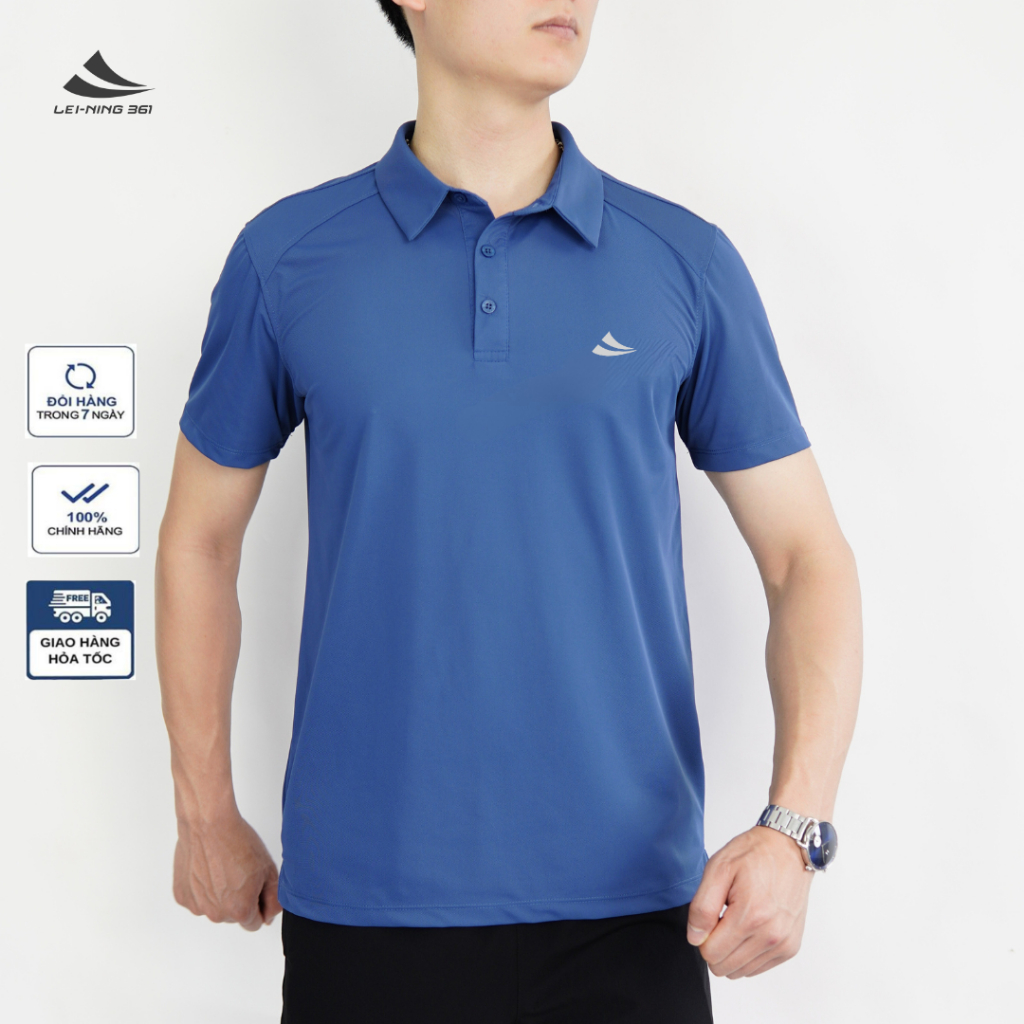 Áo Polo Nam Chính Hãng Cao Cấp - Chất Vải Co Giãn - Thoáng Mát - POLO04.361- LEI- NING 361