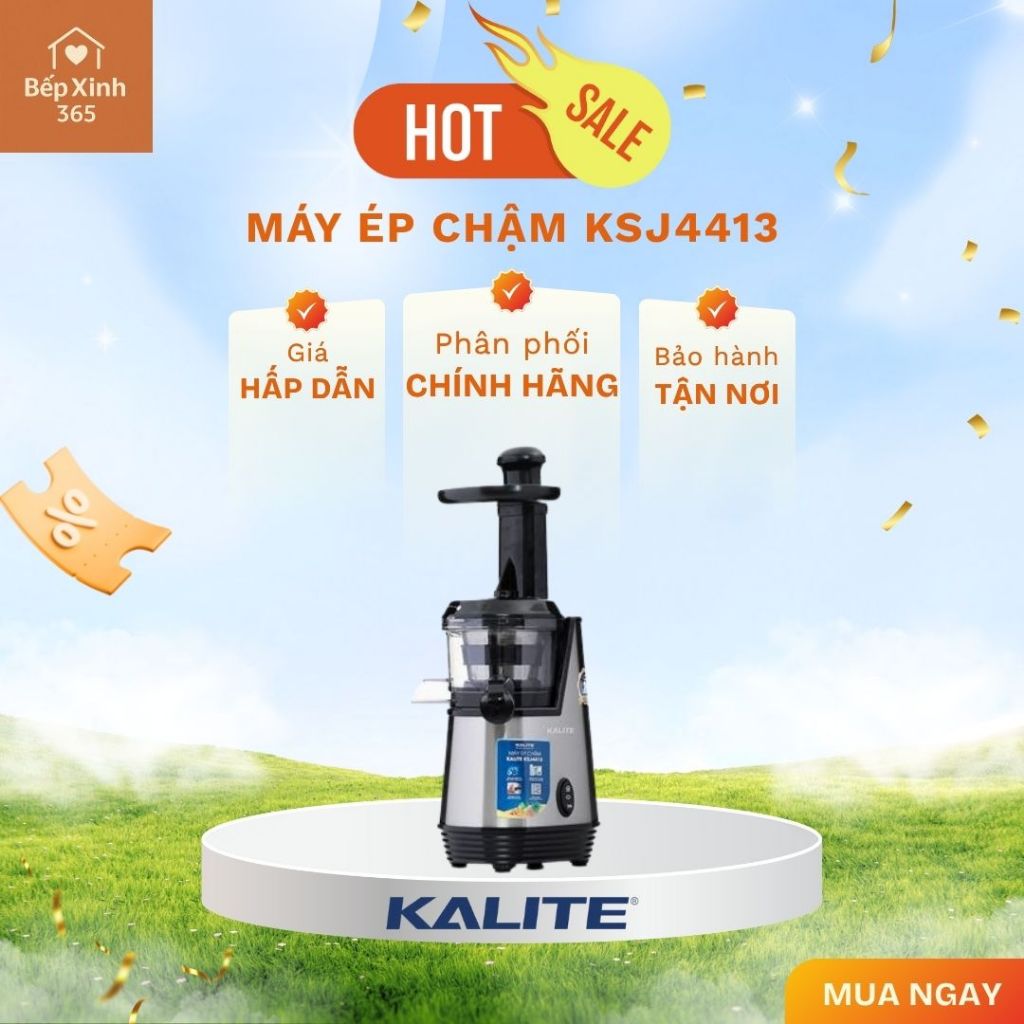 Máy Ép Chậm KALITE KSJ4413 – Thiết Kế Inox 304, Hoạt Động Liên Tục 20 phút, Đa Nguyên Liệu