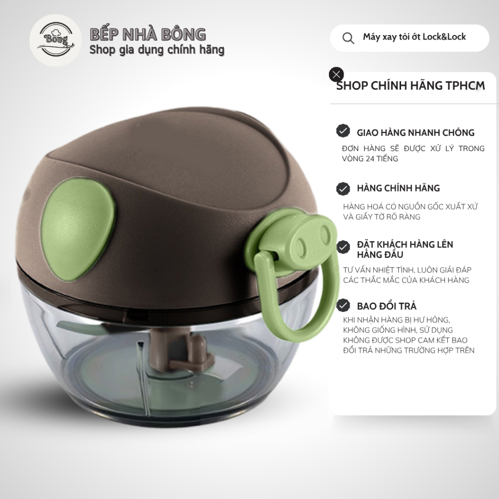 Xay tỏi ớt cầm tay Lock&Lock, máy xay bằng tay