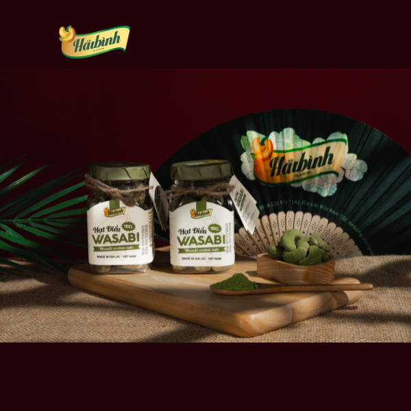 Hạt điều Wasabi Hải Bình Gia Lai 110Gr - Hũ - Ăn Vặt (date mới) Food Nuts