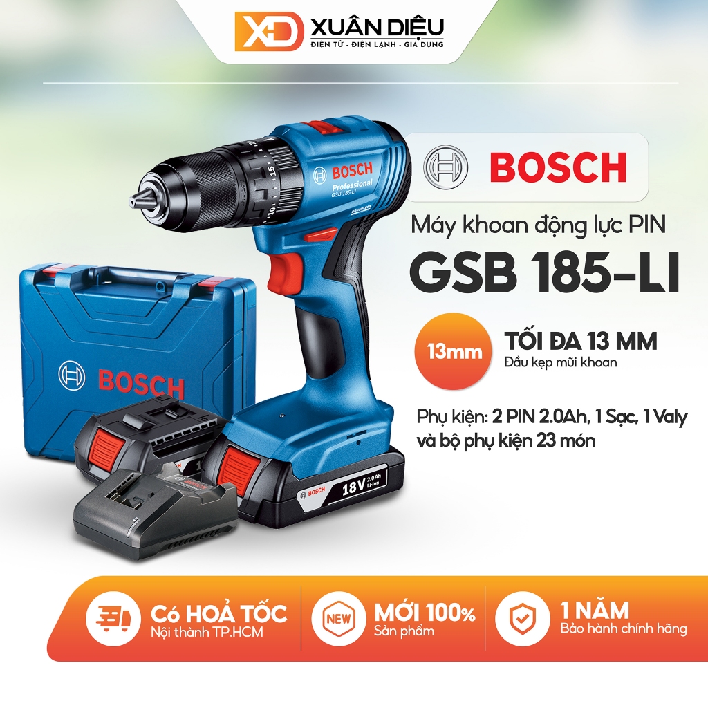 Máy Khoan Động Lực Dùng Pin BOSCH GSB 185-LI