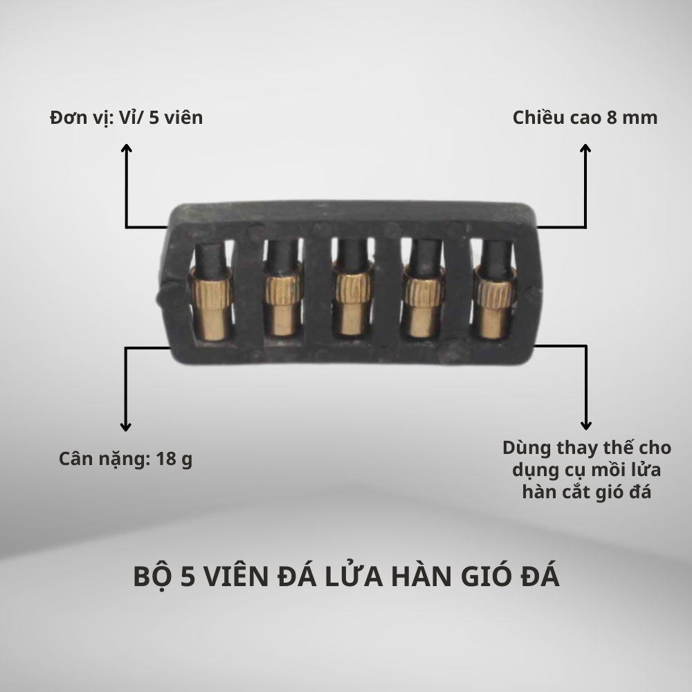Bộ 5 viên đá lửa hàn gió đá | Phụ kiện máy hàn gió đá – Bền, dễ sử dụng