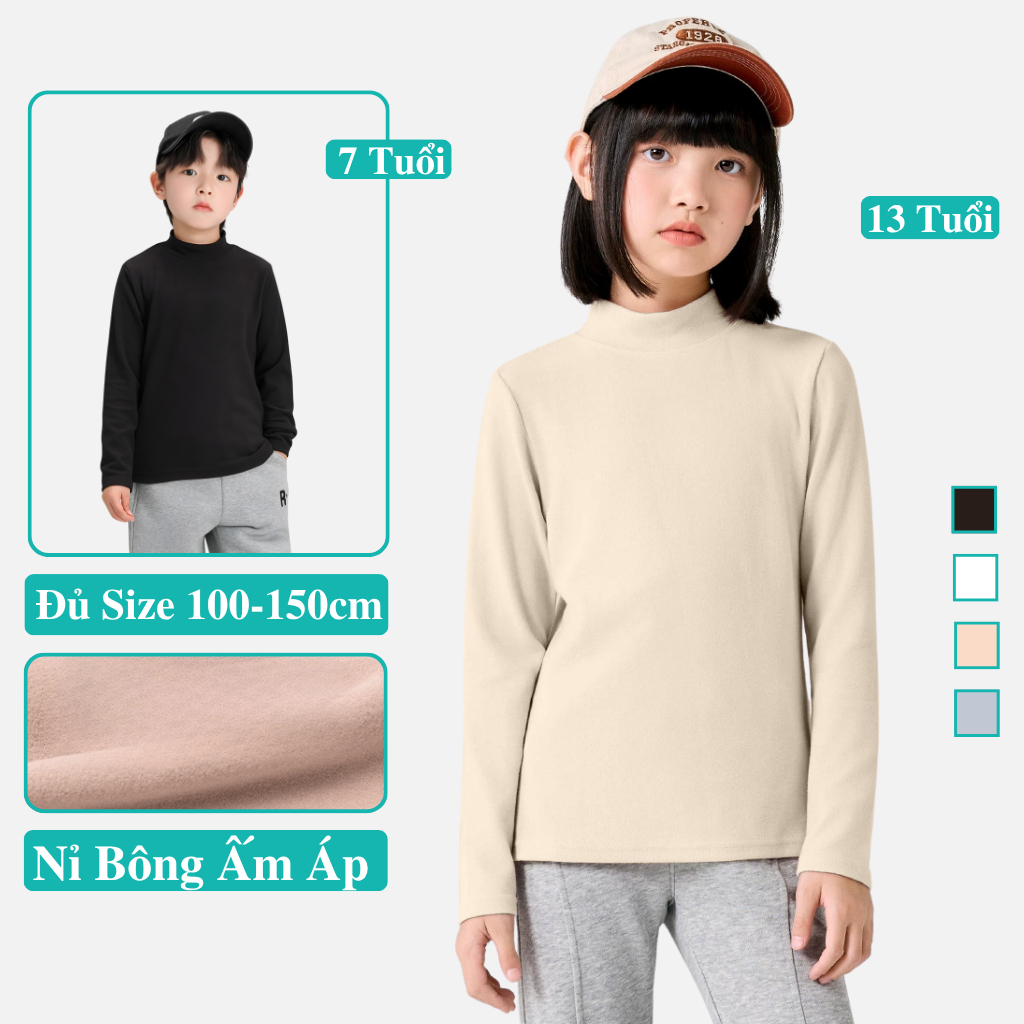 Áo Nỉ Bông Tay Dài Cho Bé Trai Bé Gái Kookoo, Áo Ấm Giữ Nhiệt Nỉ Bông Cho Bé Gái Trai Mặc Cùng: Quần Áo Ấm Trẻ Em