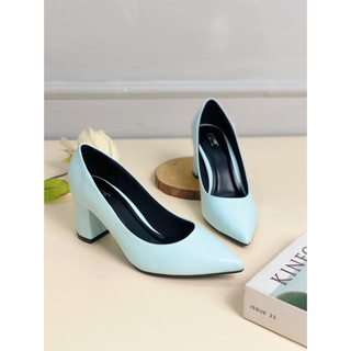 Giày Cao Gót 8cm Đế Vuông Mũi Nhọn Basic P159