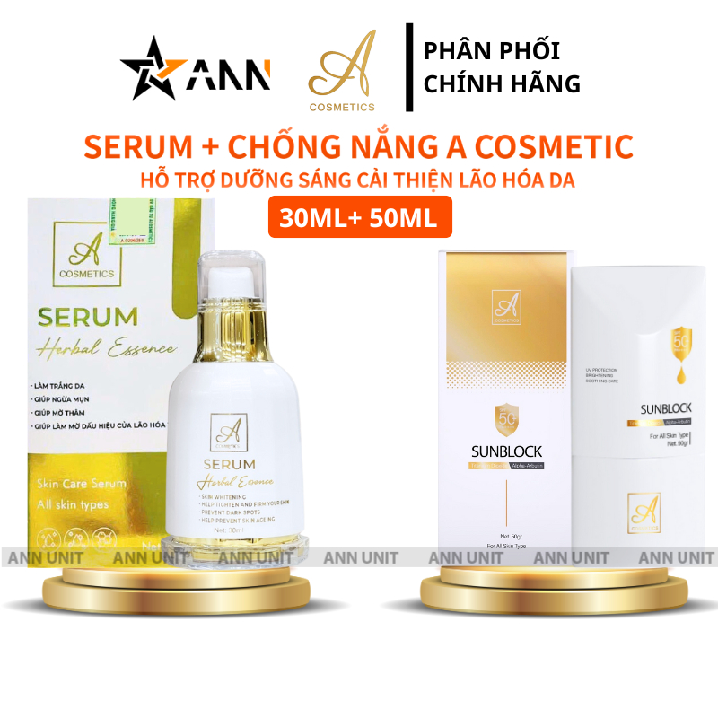 [Chính hãng] Combo Serum Huyết Thanh Spot Esence A Cosmetics + Kem chống nắng A Mỹ phẩm Phương Anh
