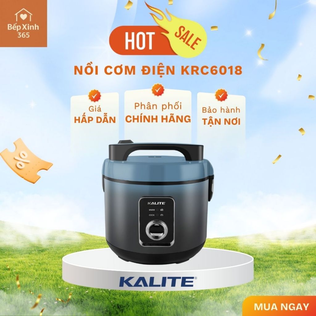 Nồi Cơm Điện KALITE KRC6018 – Thiết Kế Inox + Chống Dính, Đa Năng Cho Gia Đình