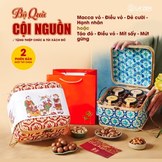  Giỏ quà Tết 2026 Mây Tre đan Cội Nguồn truyền thống hạt dinh dưỡng tốt cho sức khỏe - La'zen 