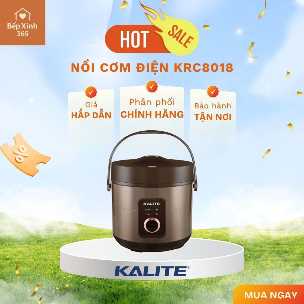 Nồi Cơm Điện KALITE KRC8018 / KRC8218 – 1,8 L, Lòng Niêu 5 Lớp, Nấu Nhanh & Giữ Ẩm Lâu