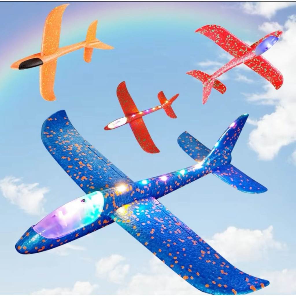 Đồ chơi máy bay xốp bay cao phát sáng loại to 49CM nhiều màu sắc đồ chơi vận động ngoài trời cho bé 