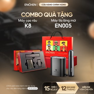 Set quà tặng máy cạo râu Enchen K8 & máy tỉa lông mũi EN005, hộp quà kèm túi xách