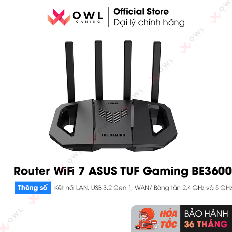 Router WiFi 7 ASUS TUF Gaming BE3600 (hành chính hãng)