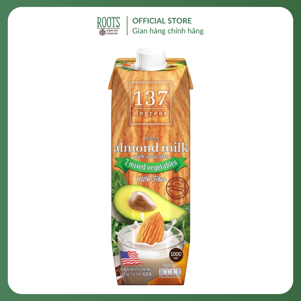 (Ship hỏa tốc) 137 DEGREES - Sữa Hạnh Nhân Bơ & Rau Củ, Real Almond Milk with Avocado, 7 Mixed Veget