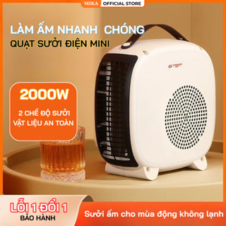  Quạt Sưởi Ấm Mùa Đông Mika Công Suất 2000W Làm Nóng Tức Thì Nhỏ Gọn An Toàn 