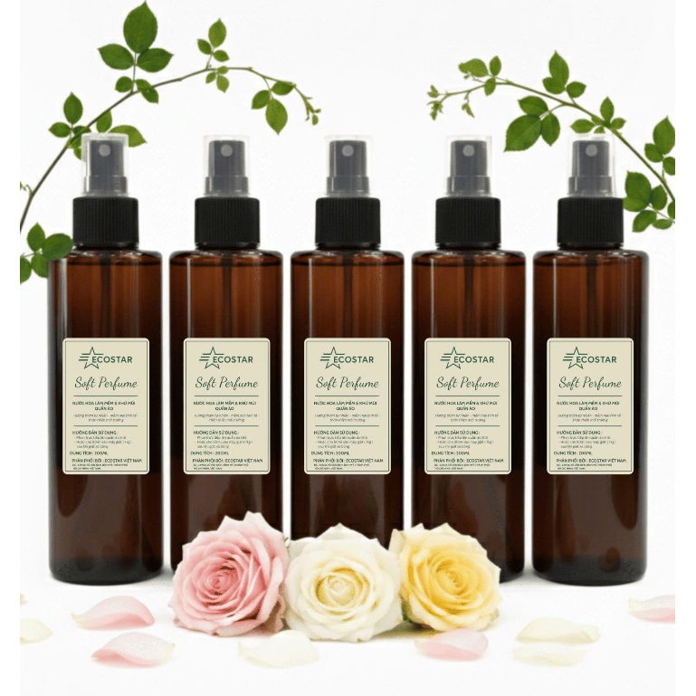 Nước hoa làm mềm vải Ecostar, Chai xịt khử mùi quần áo, Xịt thơm phòng,  Nước hoa xả vải