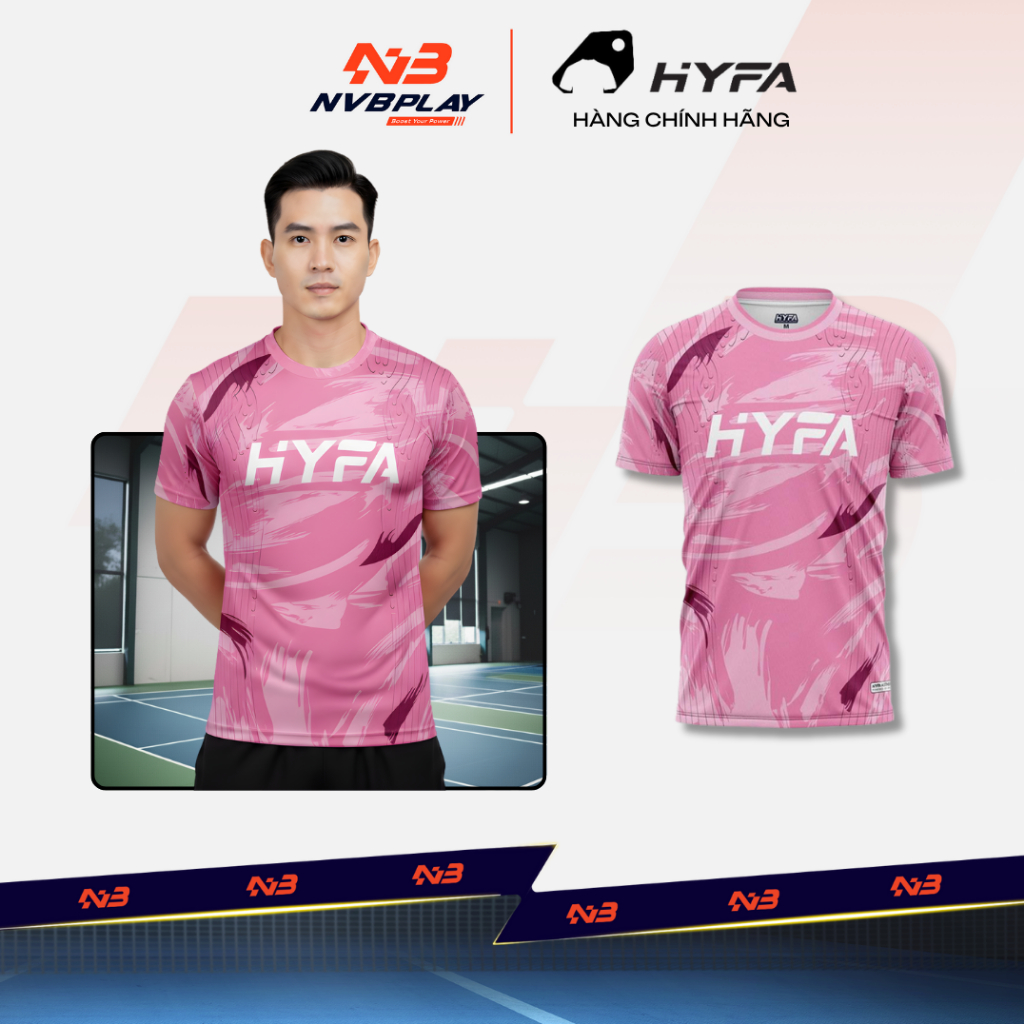 [CHÍNH HÃNG] Áo Thể Thao HYFA Hồng Love - Vải Thoáng Mát, Dễ Vận Động
