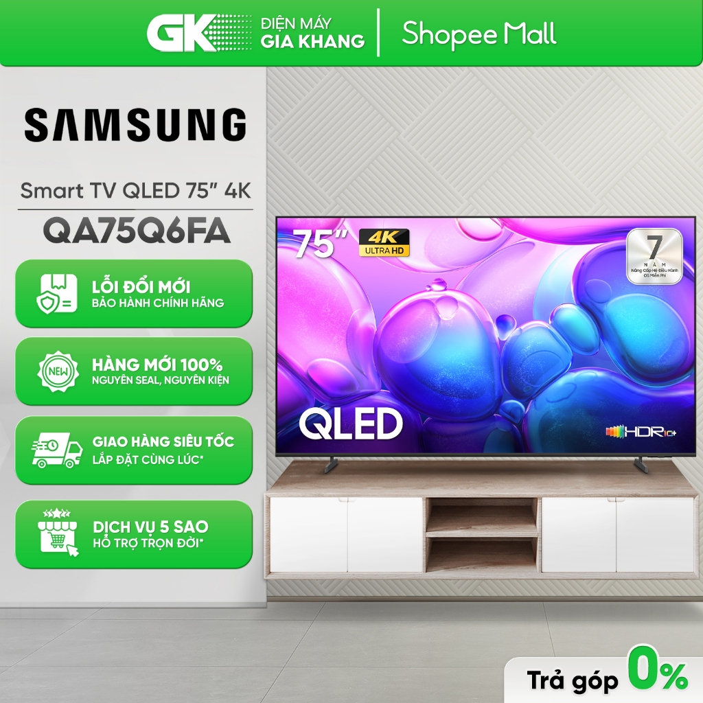 Smart Tivi QLED Samsung 4K 75 Inch QA75Q6FA [Freeship HCM]