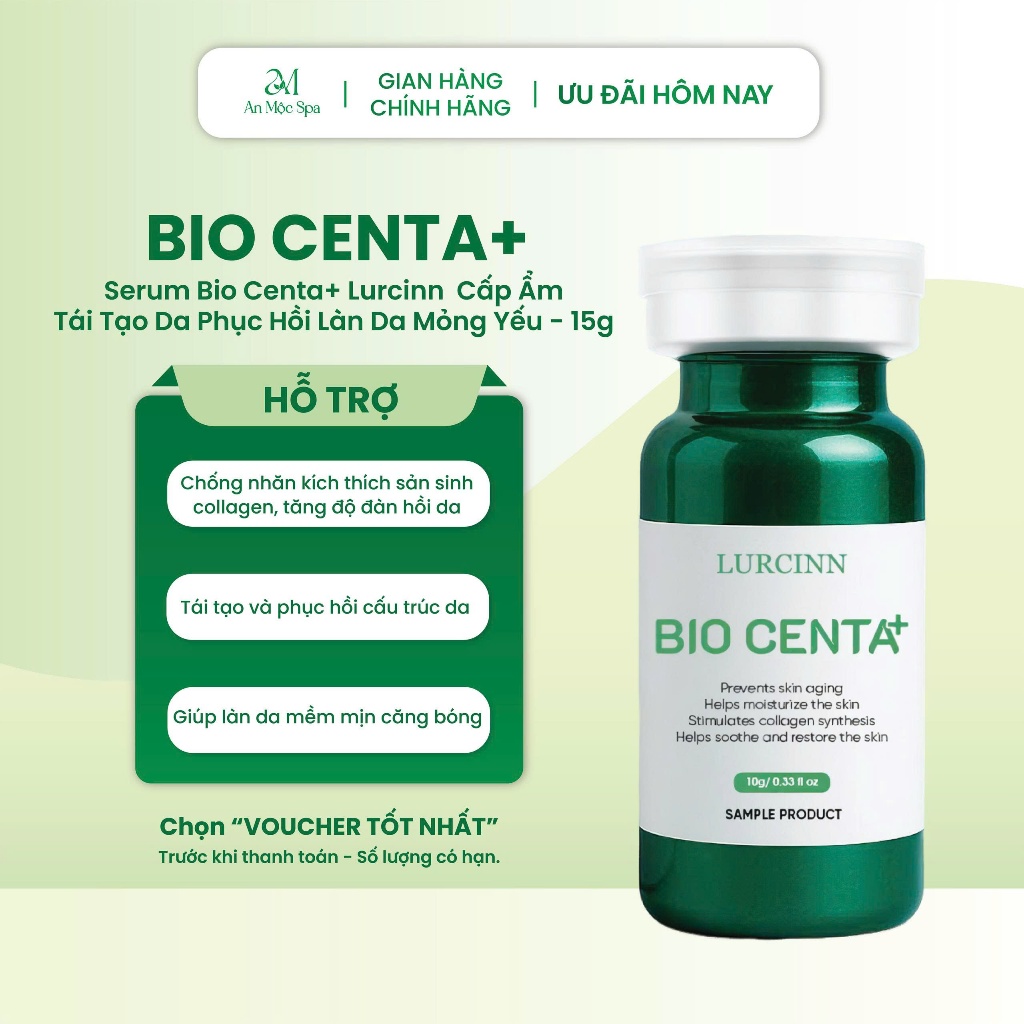 Serum Bio Centa+ Lurcinn  Cấp Ẩm Tái Tạo Da Phục Hồi Làn Da Mỏng Yếu 10g