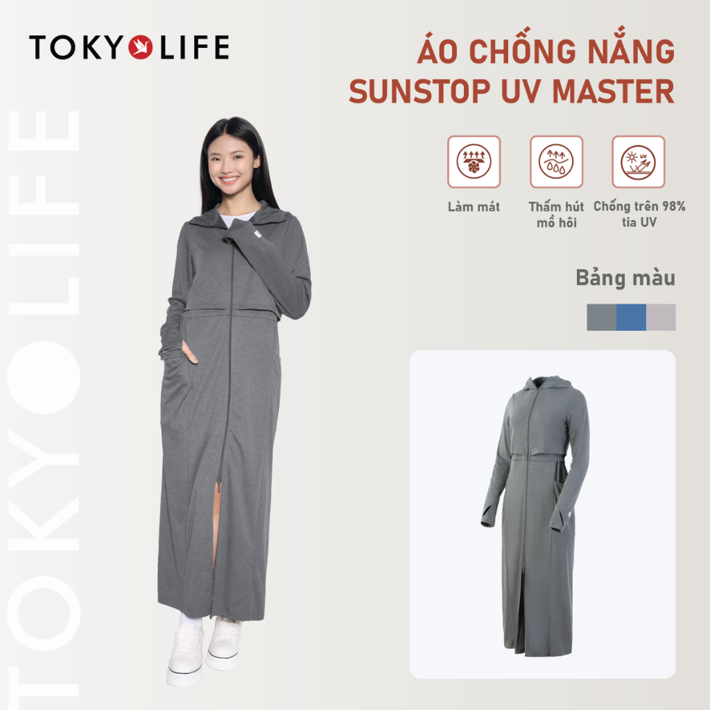 Áo khoác chống nắng Nữ có túi hộp chống tia UV SunStop Master TOKYOLIFE dáng dài thoáng mát 40000441