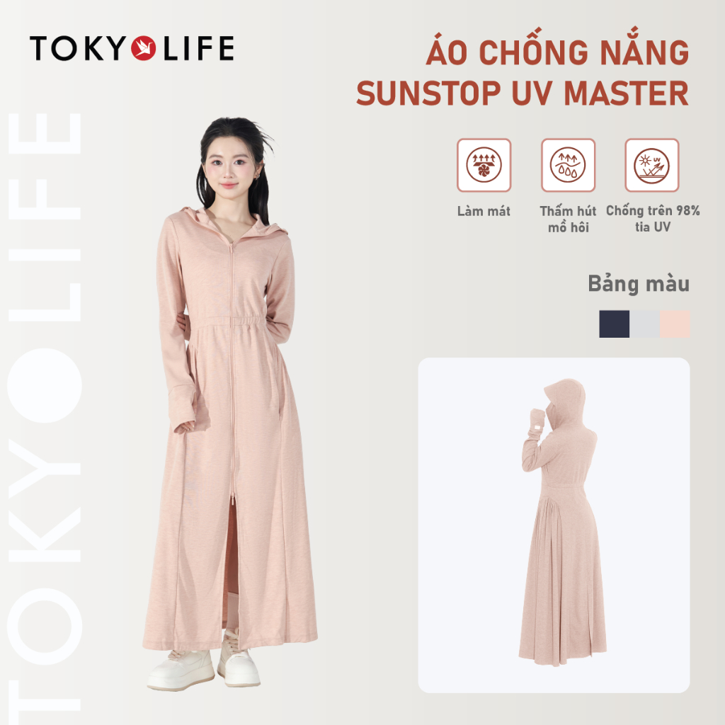 Áo chống nắng nữ dáng dài SunStop UV Master thiết kế chun eo mới nhất TOKYOLIFE 40004030
