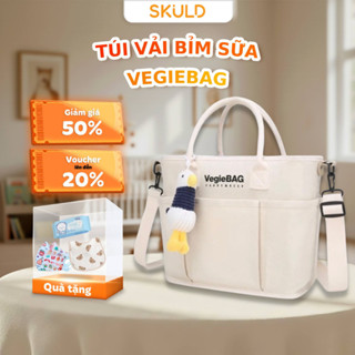  Túi vải Vegiebag SKULD đựng bỉm sữa đa năng cho mẹ và bé thời trang Phong cách Hàn Quốc vải Canvas có quai đeo 