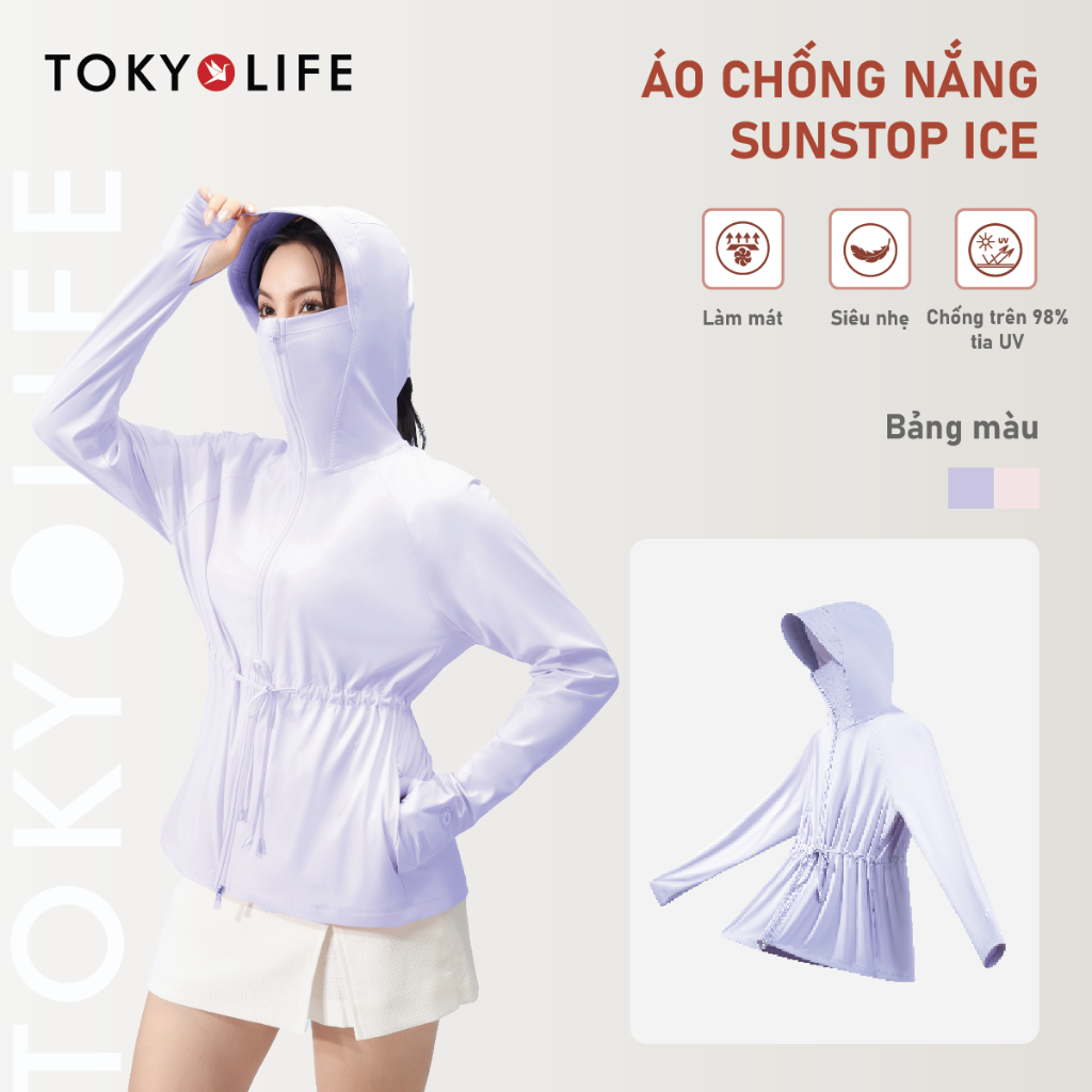 Áo khoác chống nắng nữ SunStop Ice công nghệ mát lạnh thoáng khí, bảo vệ da toàn diện TOKYOLIFE 4000
