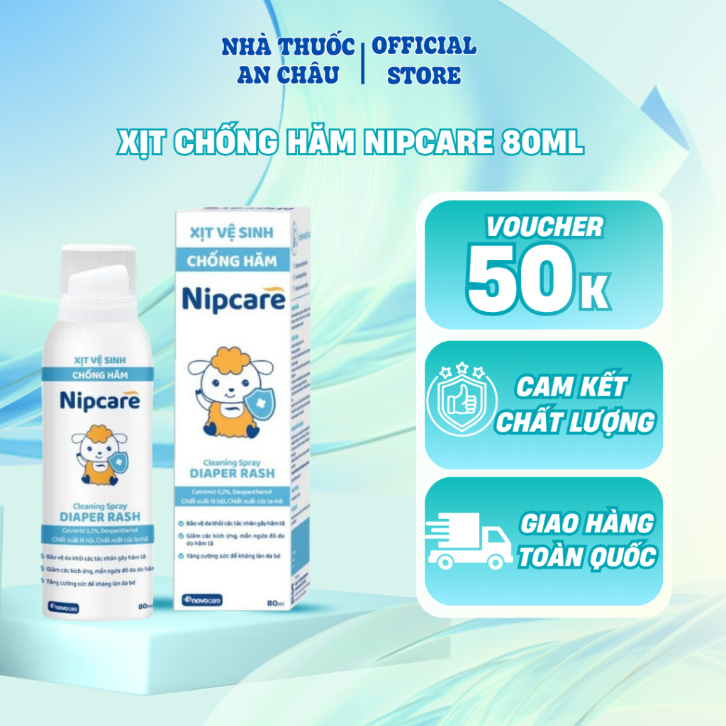 Xịt Chống Hăm Nipcare 80ml – Bảo Vệ Da Nhạy Cảm, Dịu Nhẹ Hàng Ngày