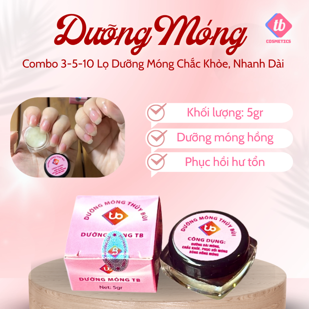Combo 3-5-10 hũ dưỡng móng TB - Kem phục hồi hư tổn, giúp dài móng, hồng hào (GIÁ SỈ TỐT NHẤT)